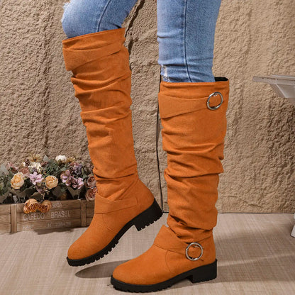 Dames Kniehoge Laarzen in Zes Kleuren
