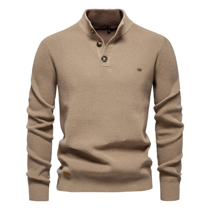 Heren Trui met Knoopdesign – Vijf Kleuren