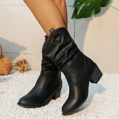 Mid-Calf Western Boots voor Dames – Zwart of Bruin