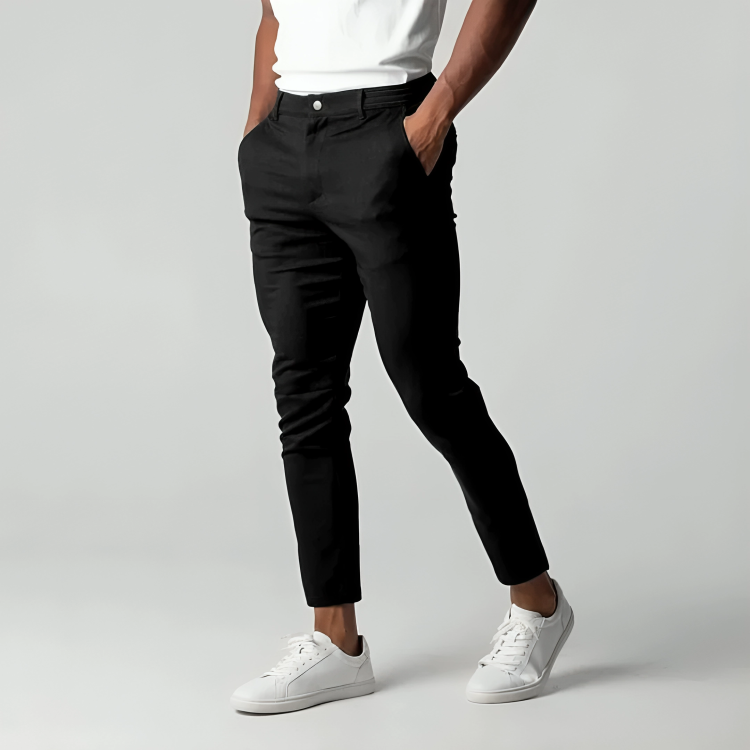 Stretch Chino voor Heren – Zwart, Marineblauw, Groen of Khaki
