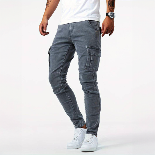 Stretch Cargo Jeans voor Heren – Grijs, Blauw of Zwart