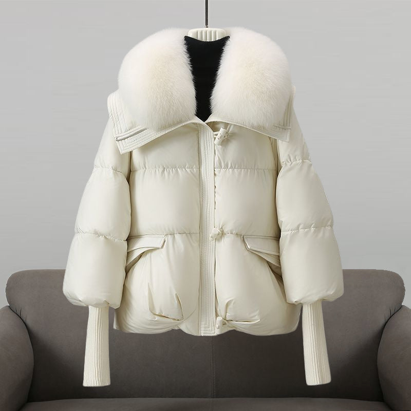 Lange Dames Winterjas met Bontkraag