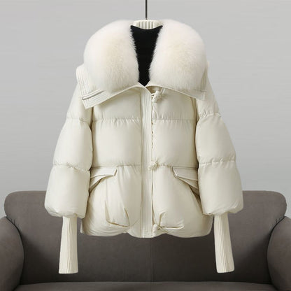 Lange Dames Winterjas met Bontkraag