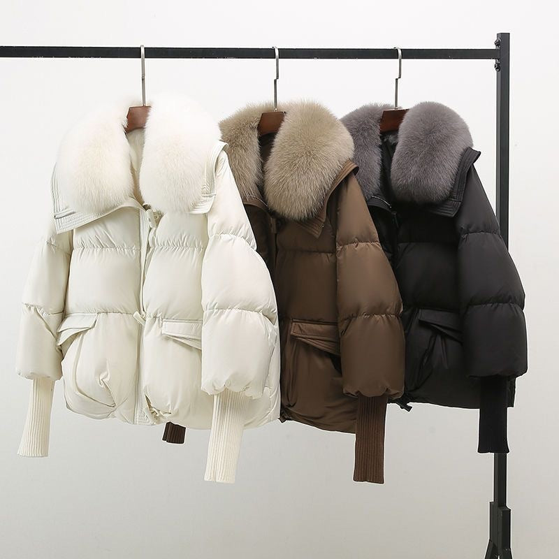 Lange Dames Winterjas met Bontkraag