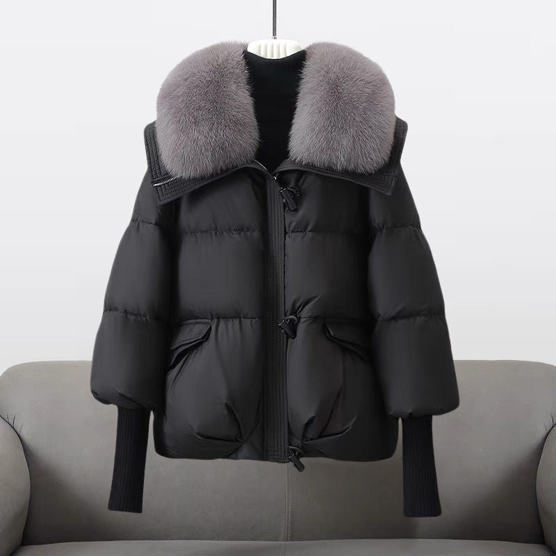 Lange Dames Winterjas met Bontkraag