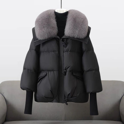 Lange Dames Winterjas met Bontkraag
