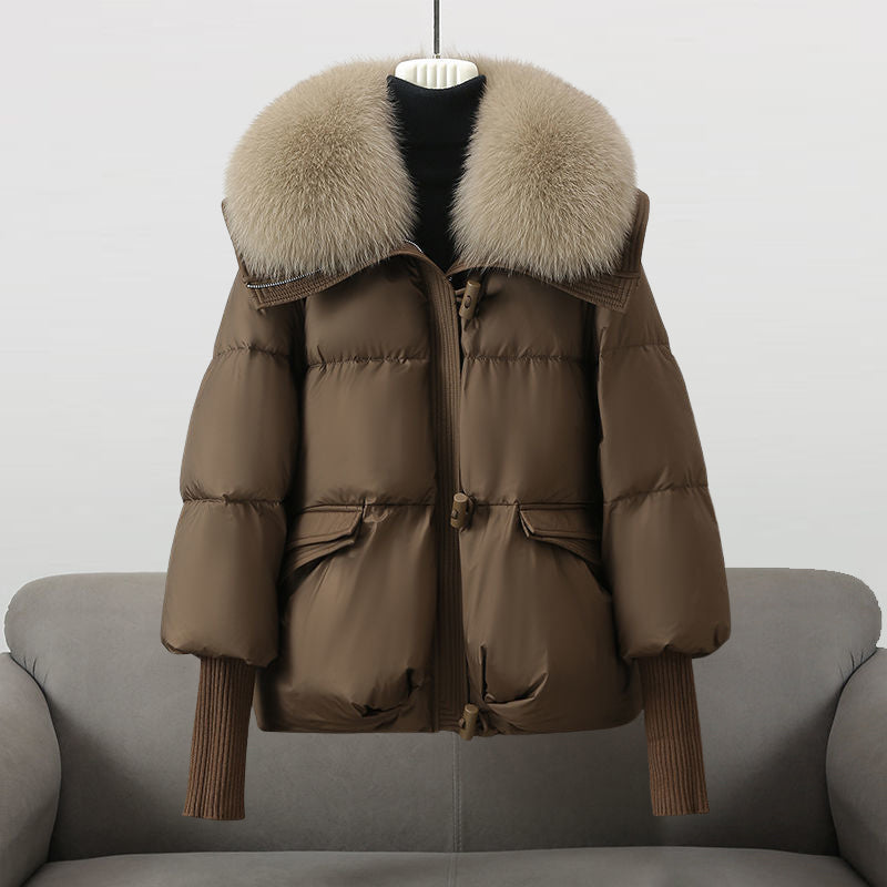 Lange Dames Winterjas met Bontkraag