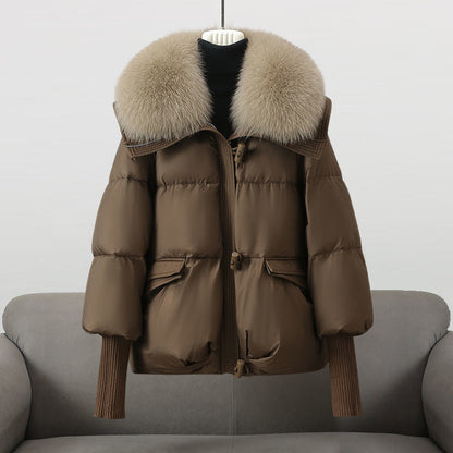 Lange Dames Winterjas met Bontkraag