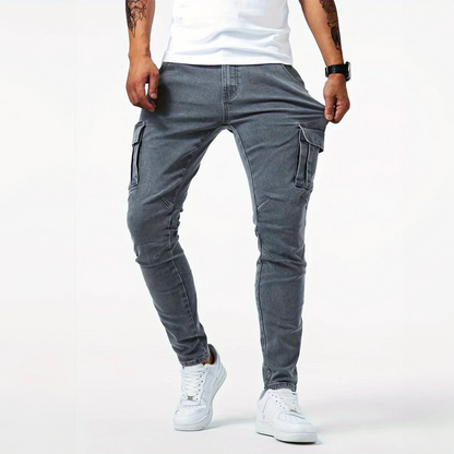 Stretch Cargo Jeans voor Heren – Grijs, Blauw of Zwart