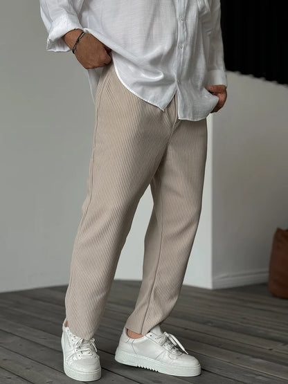 Herenbroek – Beige, Zwart, Grijs of Wit