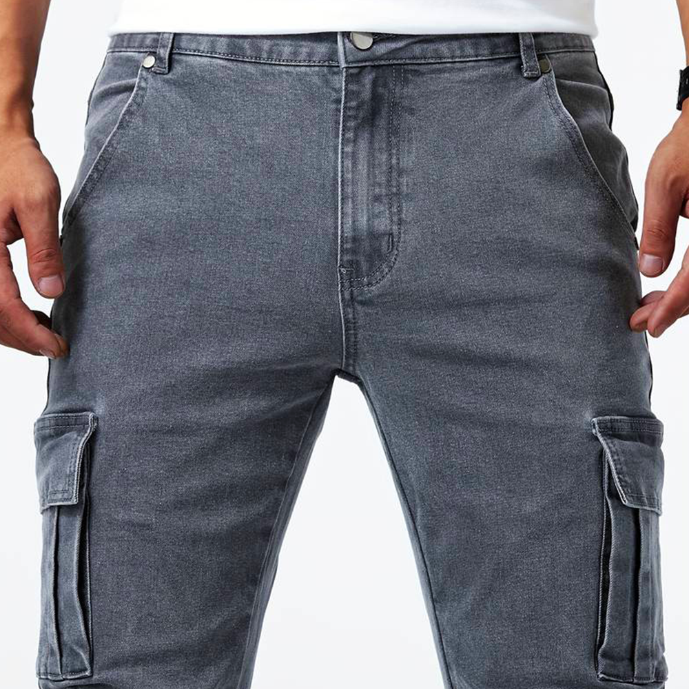 Stretch Cargo Jeans voor Heren – Grijs, Blauw of Zwart