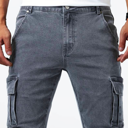 Stretch Cargo Jeans voor Heren – Grijs, Blauw of Zwart