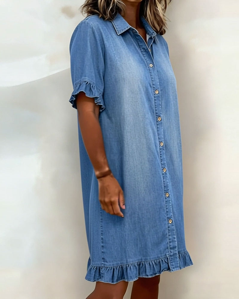 Denim Jurk – Blauw, Zwart of Wit
