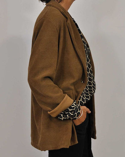 Relaxed Dames Midi-shirt met V-hals