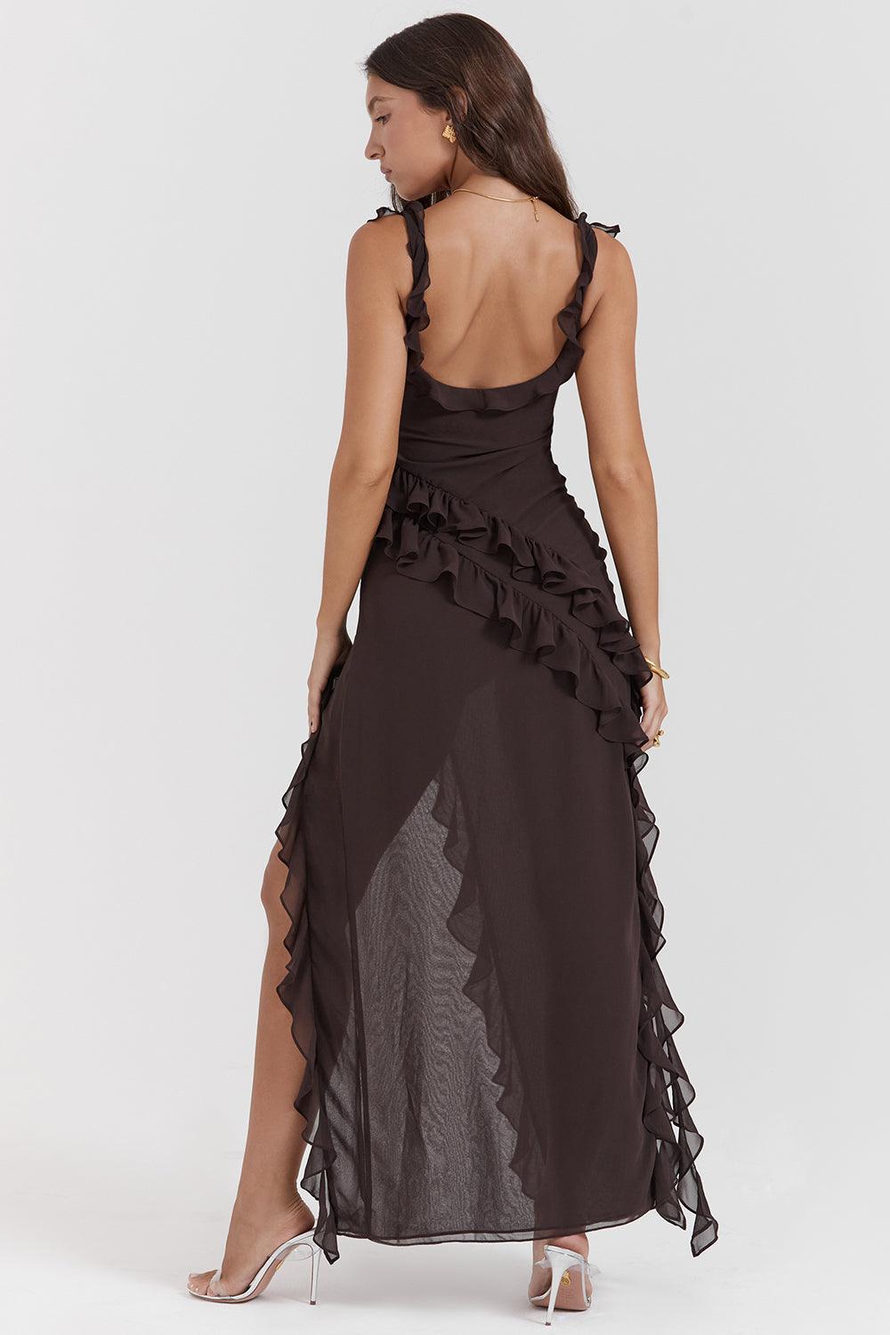 Maxi Jurk met Ruches in Vier Kleuren