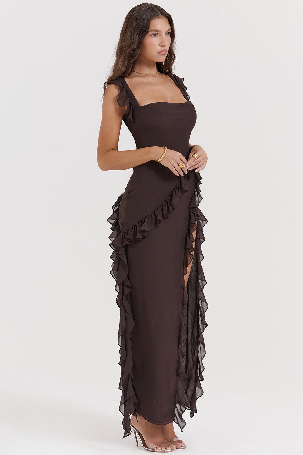 Maxi Jurk met Ruches in Vier Kleuren