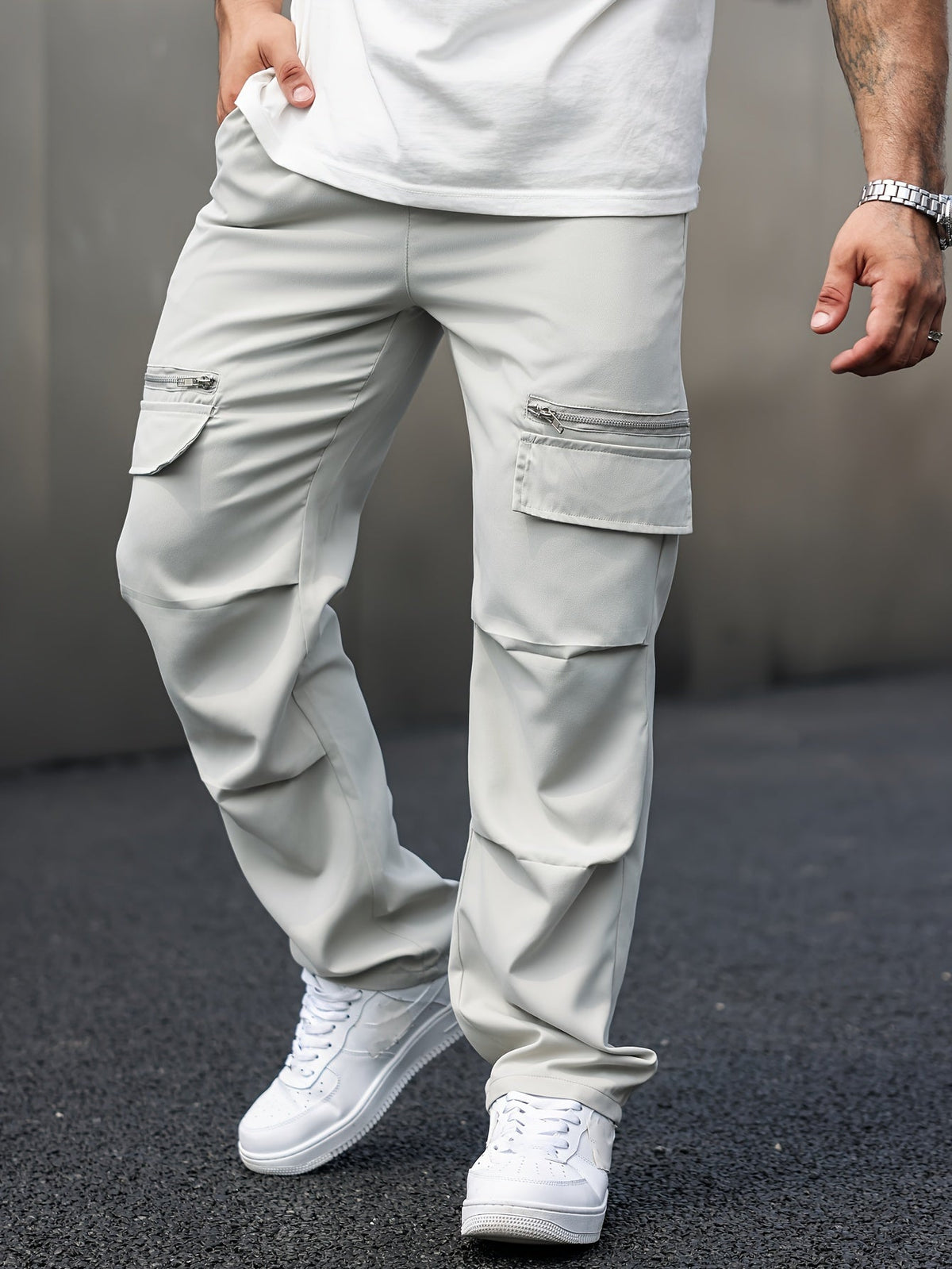 Casual Cargobroek voor Heren – Wit, Zwart of Lichtgrijs
