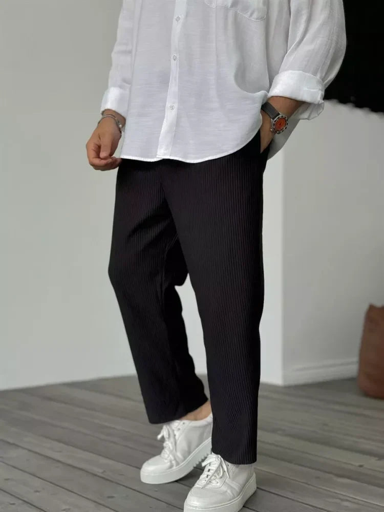 Herenbroek – Beige, Zwart, Grijs of Wit