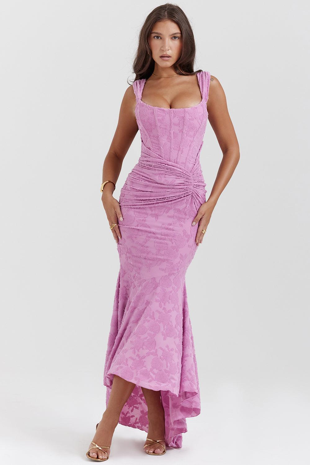 Getextureerde Maxi Jurk – Wit, Zwart of Roze