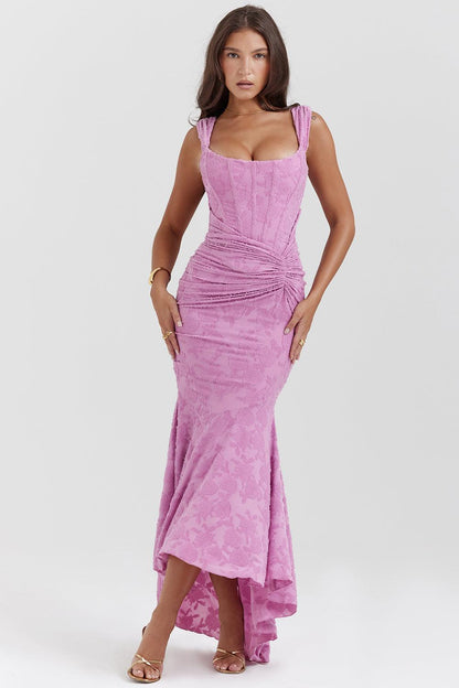 Getextureerde Maxi Jurk – Wit, Zwart of Roze