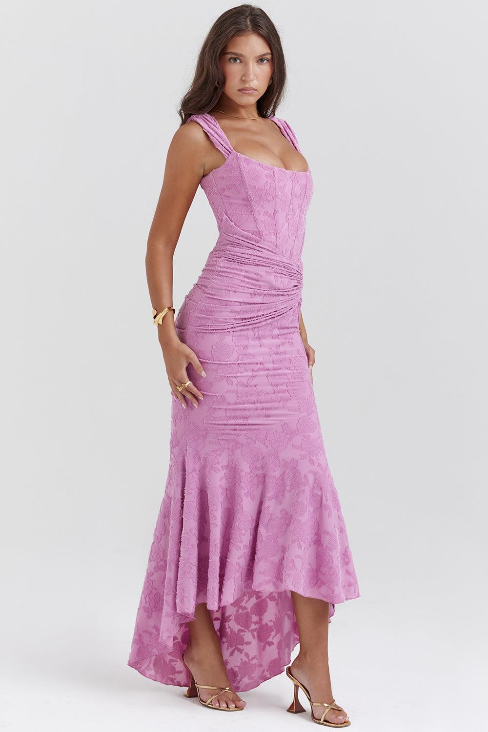 Getextureerde Maxi Jurk – Wit, Zwart of Roze