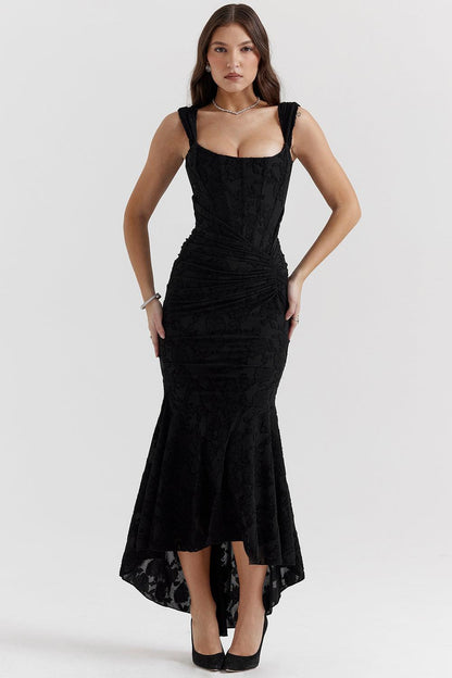 Getextureerde Maxi Jurk – Wit, Zwart of Roze