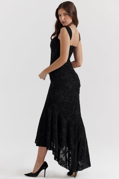 Getextureerde Maxi Jurk – Wit, Zwart of Roze