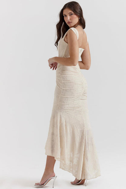 Getextureerde Maxi Jurk – Wit, Zwart of Roze