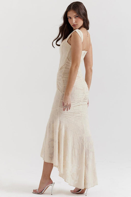Getextureerde Maxi Jurk – Wit, Zwart of Roze