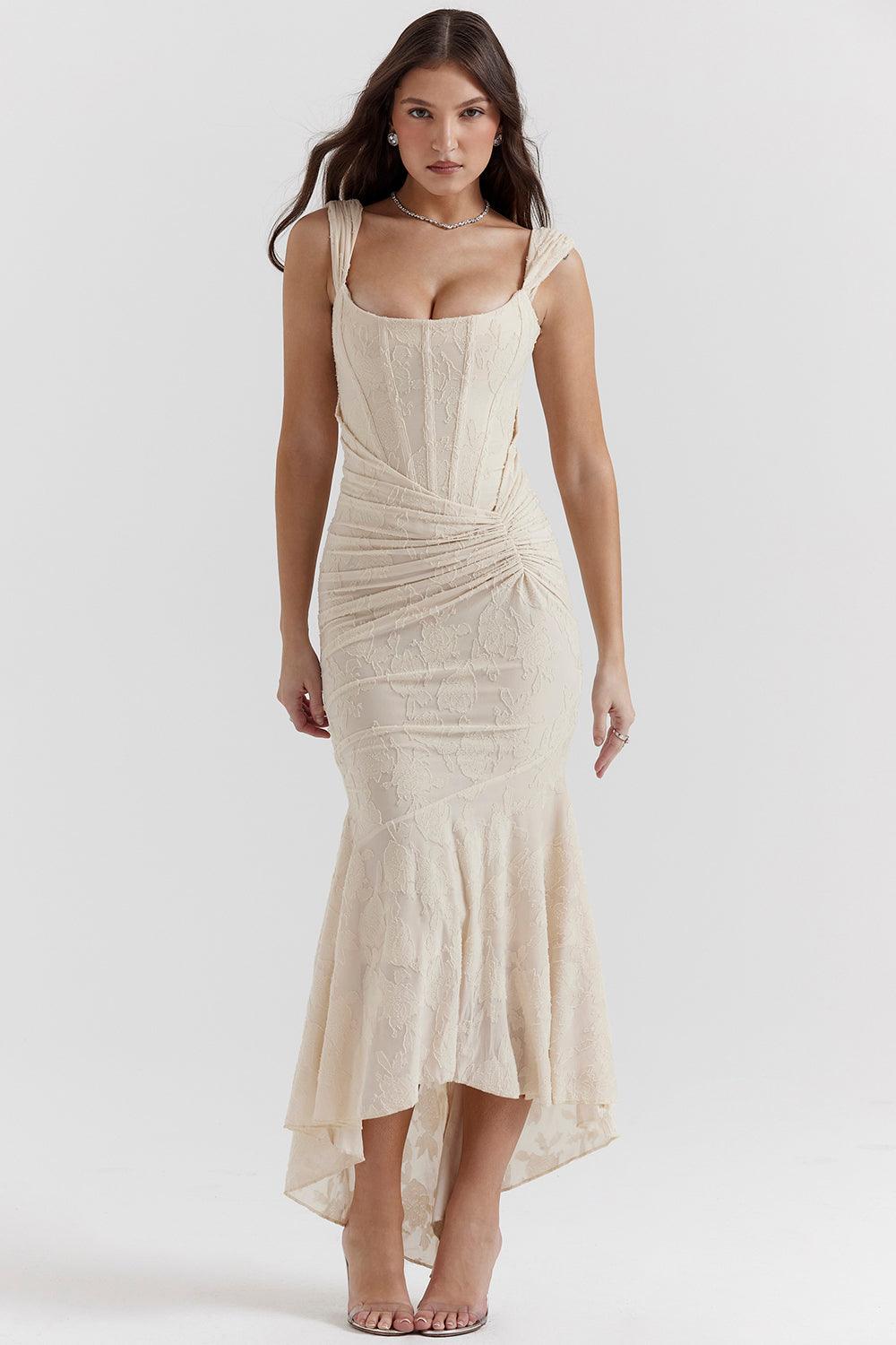 Getextureerde Maxi Jurk – Wit, Zwart of Roze