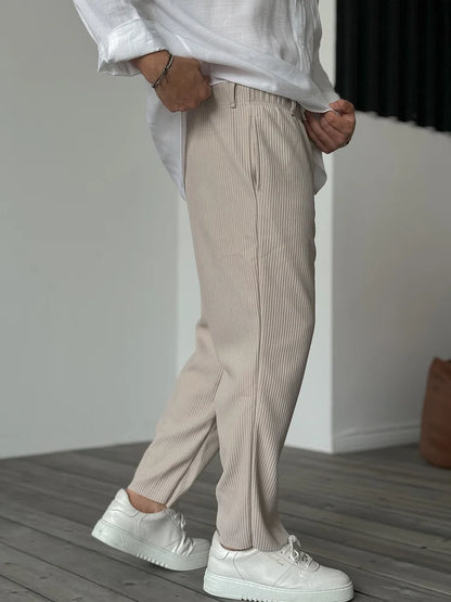 Herenbroek – Beige, Zwart, Grijs of Wit