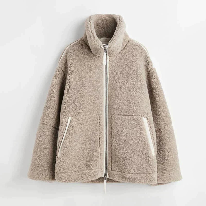 Dames Teddy Vest met Hoge Kraag