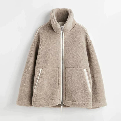 Dames Teddy Vest met Hoge Kraag