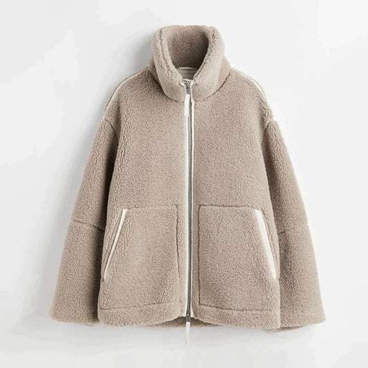 Dames Teddy Vest met Hoge Kraag