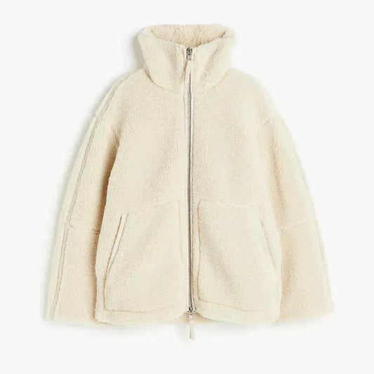 Dames Teddy Vest met Hoge Kraag