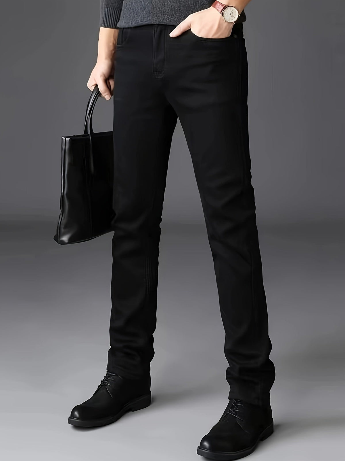 Zwarte Slim Fit Denim Jeans voor Heren