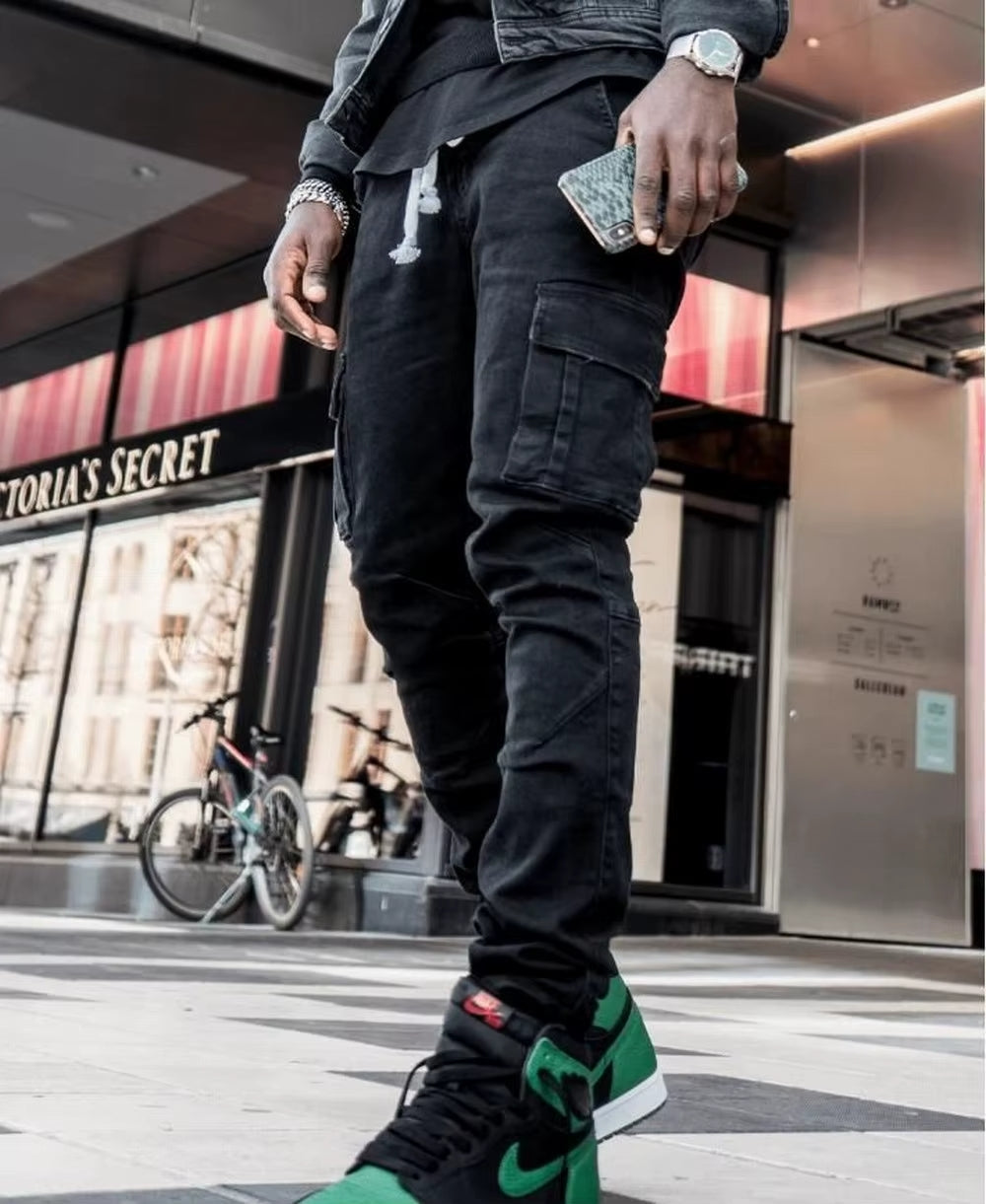 Cargo Jeans voor Heren – Lichtblauw, Zwart of Combi