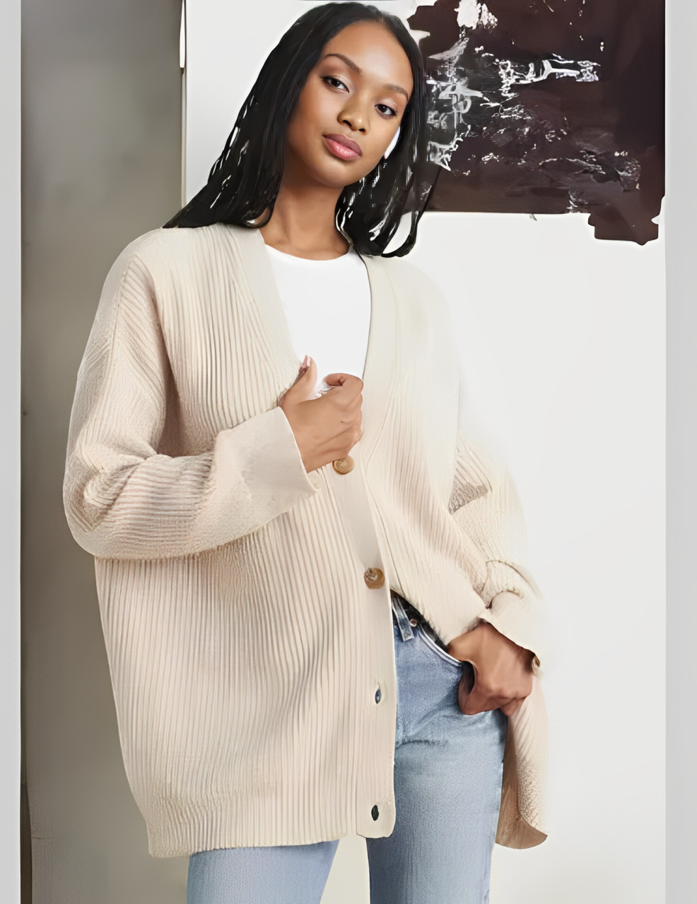 Dames Cardigan met Knopen in Zes Kleuren