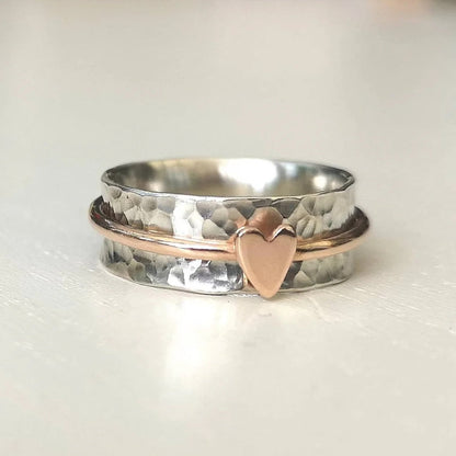 Ring met Hartje – Roségoud, Goud of Zilver