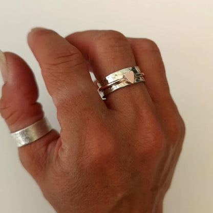 Ring met Hartje – Roségoud, Goud of Zilver