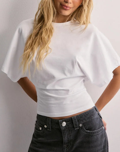 Dames T-shirt met Wijde Mouwen – Bruin, Wit, Roze of Zwart