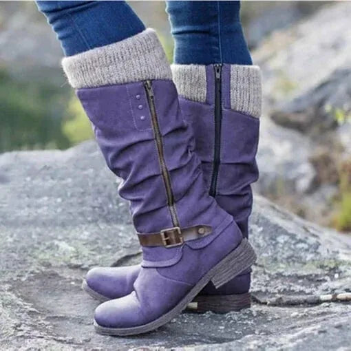 Dames Enkellaarsjes met Contrastkleur – Vijf Kleuren