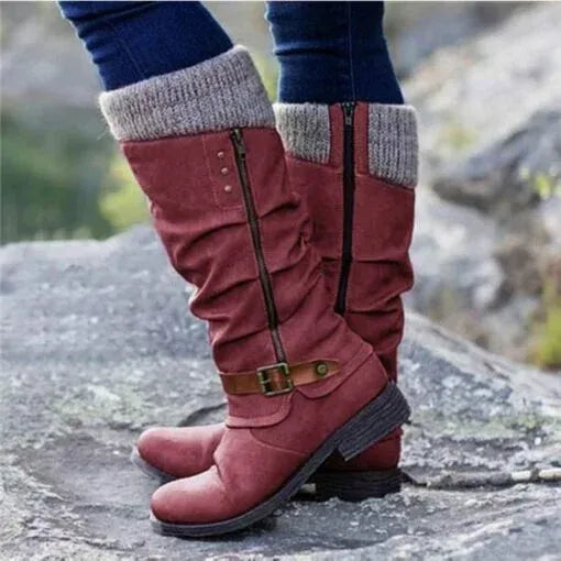 Dames Enkellaarsjes met Contrastkleur – Vijf Kleuren