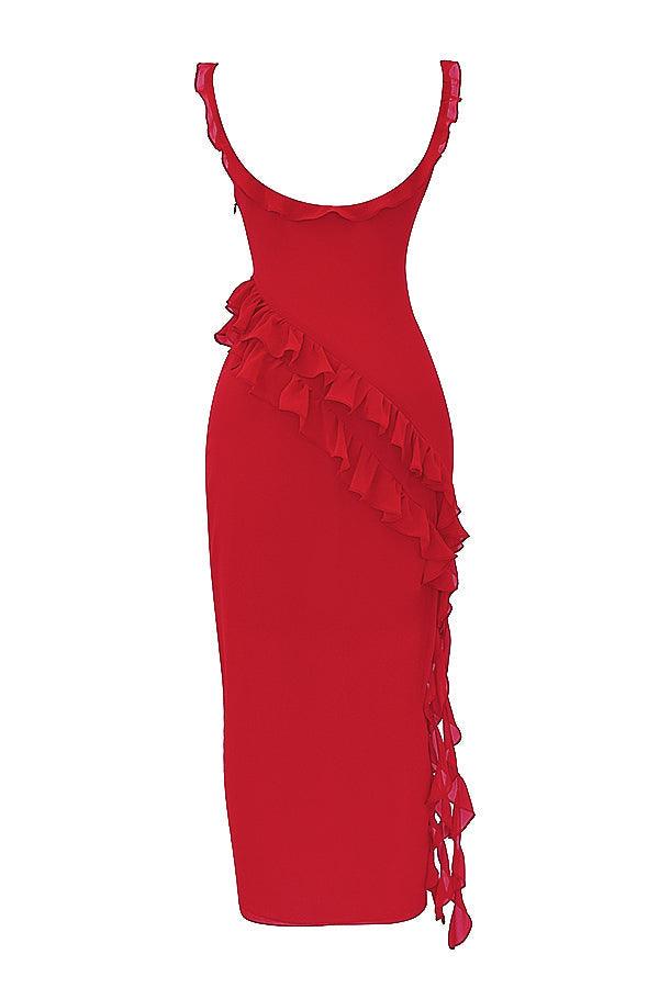 Maxi Jurk met Ruches in Vier Kleuren