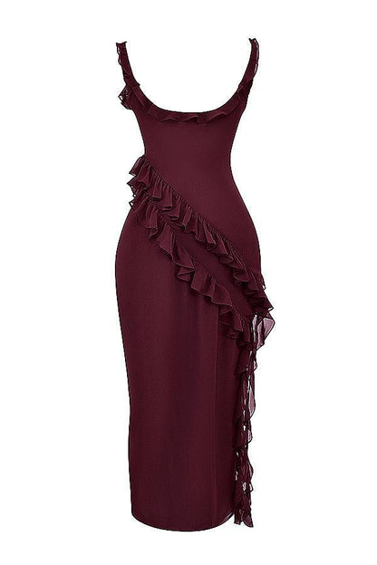 Maxi Jurk met Ruches in Vier Kleuren