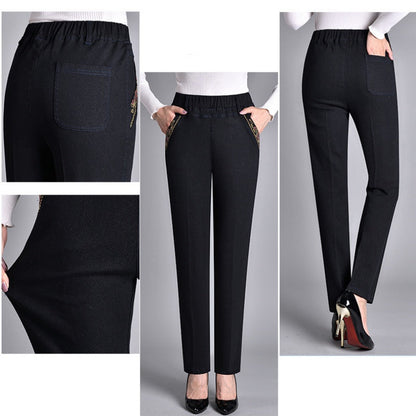 Dames Jeans met Zijzakken en Elastische Taille