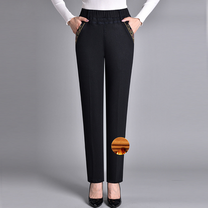 Dames Jeans met Zijzakken en Elastische Taille