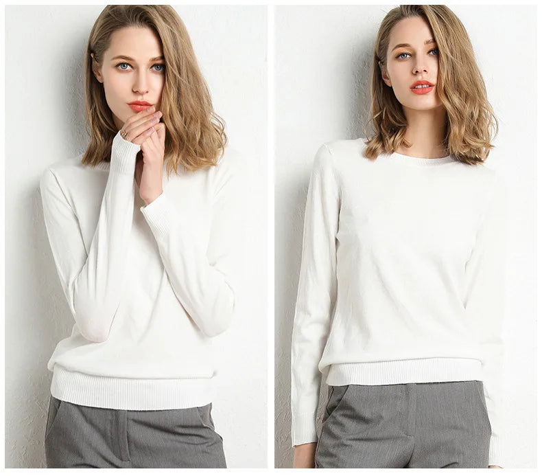 Dames Trui van Wol in 13 Kleuren