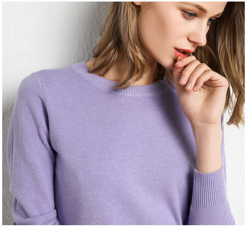 Dames Trui van Wol in 13 Kleuren