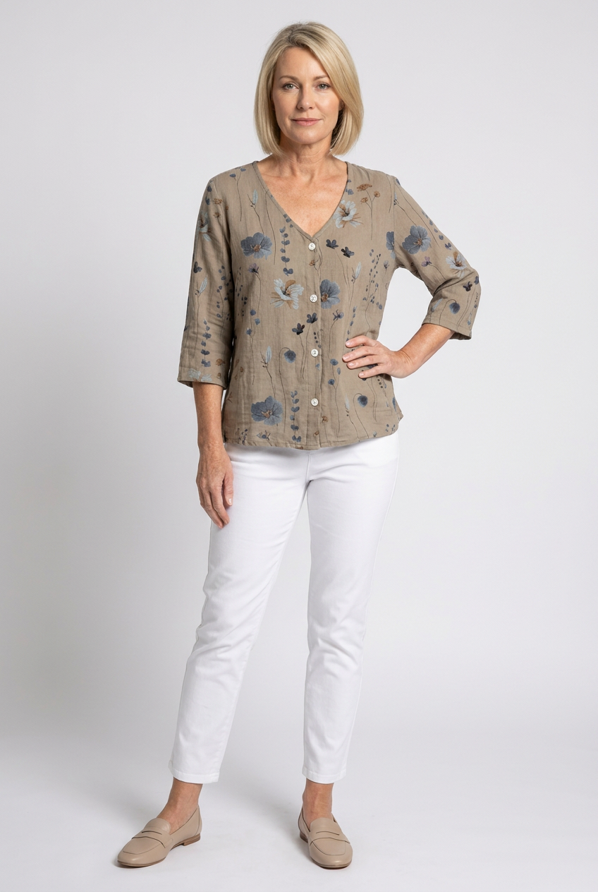 Damesblouse met Driekwart Mouw
